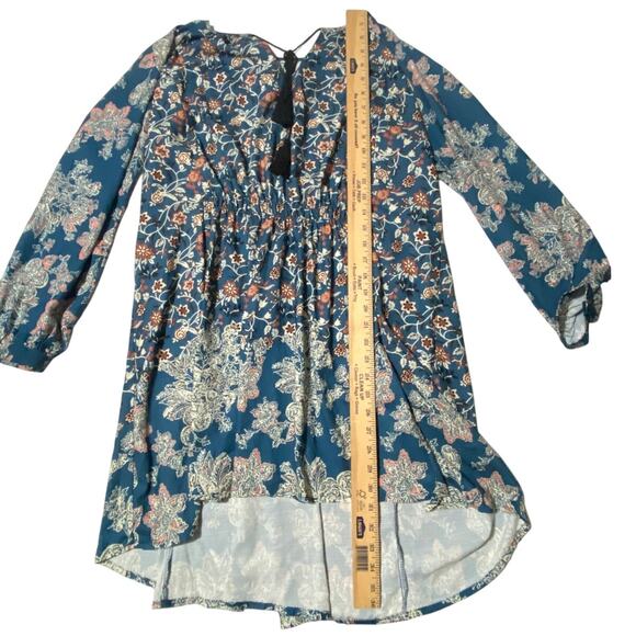 Women's Shift Dress Long Sleeve Floral Print Multicolor Size Medium Modest Boho - Picture 6 of 12